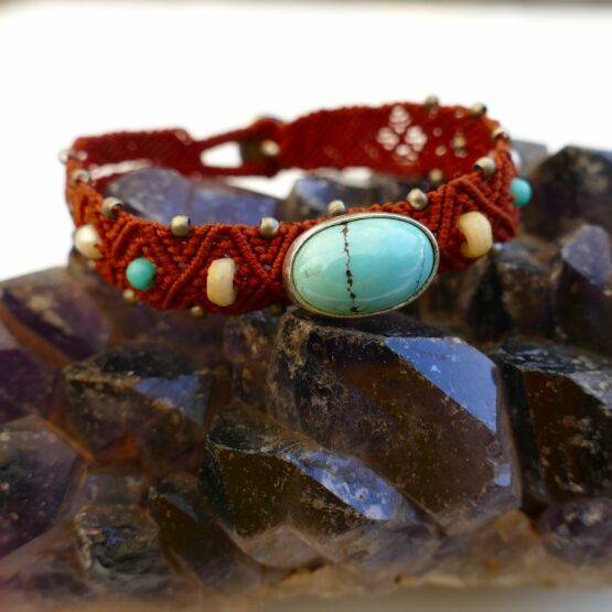 Bracelet micro-macramé Turquoise
