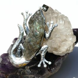 Pendentif Salamandre Labradorite brute