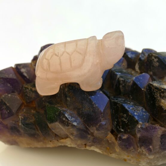 Sculpture Tortue Quartz Rose