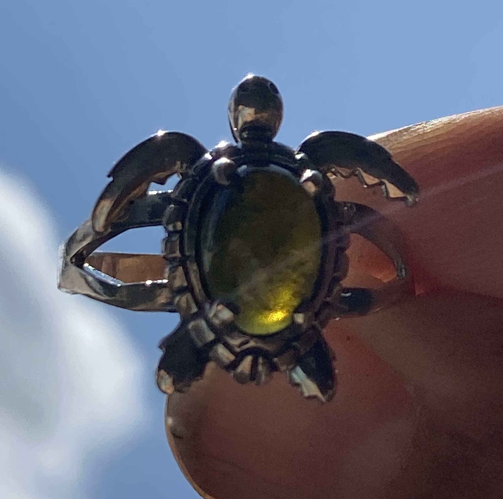 Bague réglable Tortue Tourmaline verte – Image 4