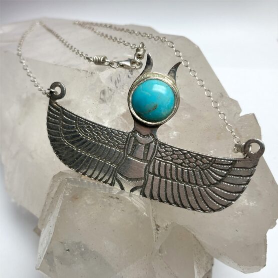 Collier Ailes d'Isis argent turquoise
