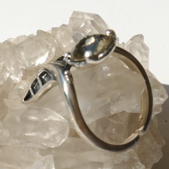 Bague réglable Baleine Quartz fumé facetté – Image 3