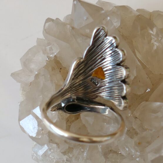 Bague réglable Paon Citrine – Image 2