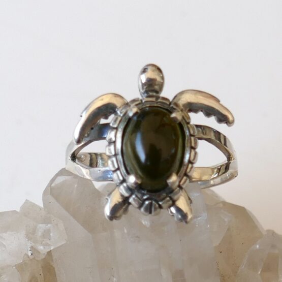 Bague réglable Tortue Tourmaline verte – Image 2