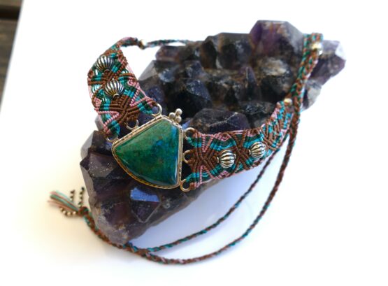 Collier micro-macramé Chrysocolle – Image 2