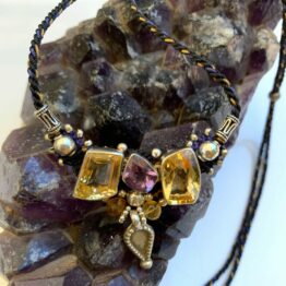 Collier Améthyste Citrines facettées