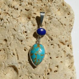 Pendentif Turquoise et Lapis