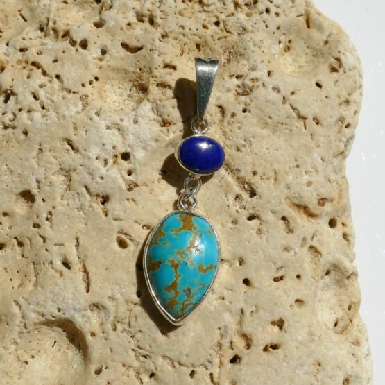 Pendentif Turquoise et Lapis